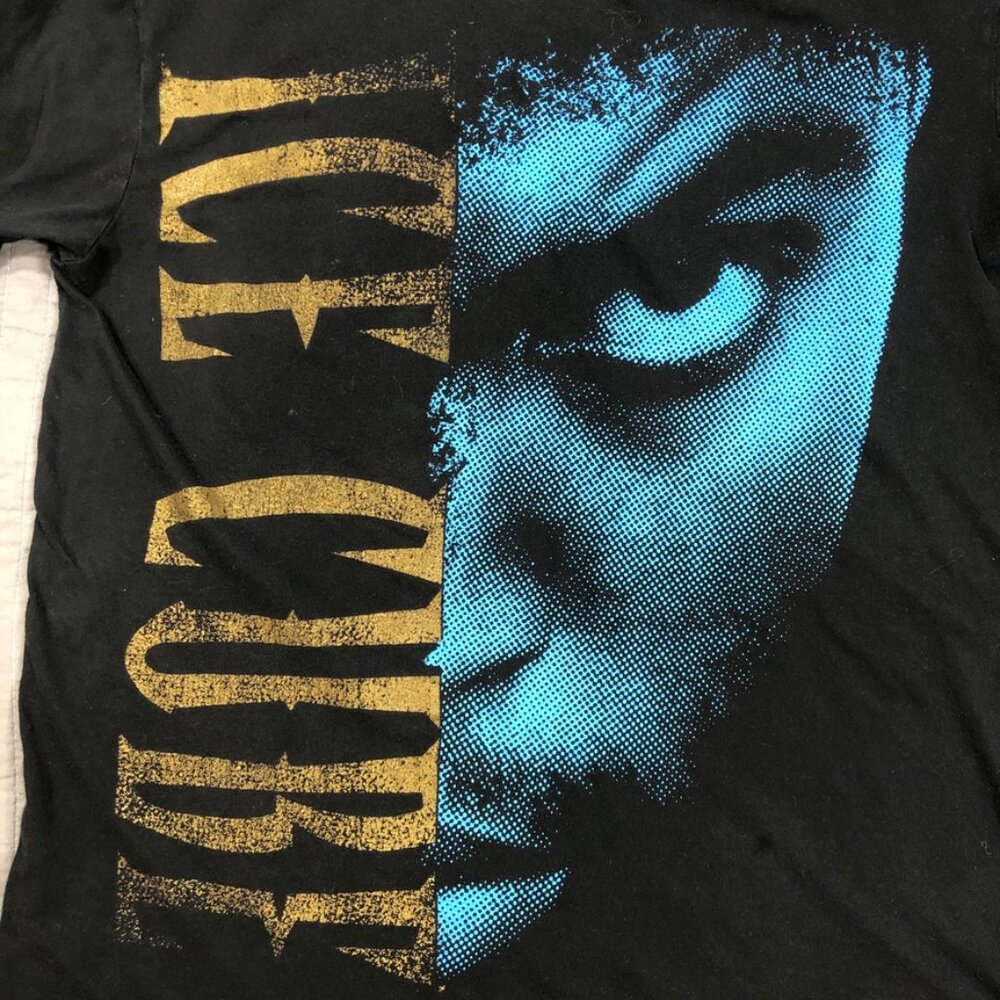 Y2K Ice Cube T Shirt Men Large Black Half Face Rap Music Graphic - Picture 11 of 14